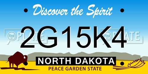 2G15K4 North Dakota License Plate