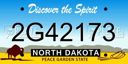 2G42173 North Dakota License Plate