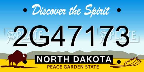 2G47173 North Dakota License Plate