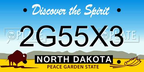 2G55X3 North Dakota License Plate