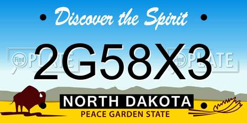 2G58X3 North Dakota License Plate