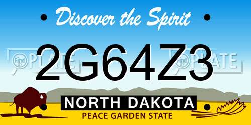 2G64Z3 North Dakota License Plate