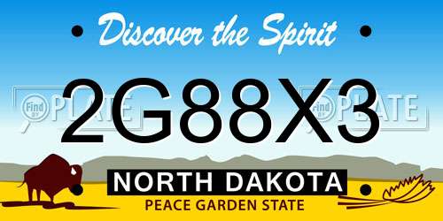 2G88X3 North Dakota License Plate