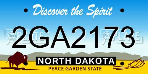 2GA2173 North Dakota License Plate