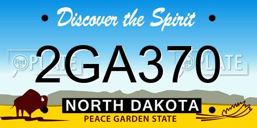 2GA370 North Dakota License Plate