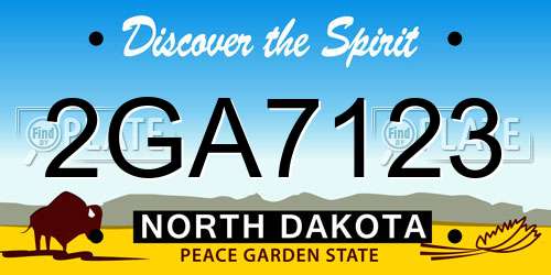 2GA7123 North Dakota License Plate