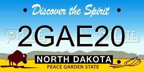 2GAE20 North Dakota License Plate