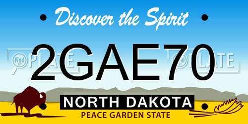 2GAE70 North Dakota License Plate