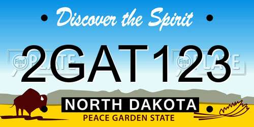 2GAT123 North Dakota License Plate