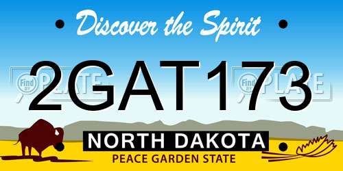 2GAT173 North Dakota License Plate