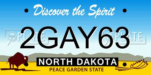 2GAY63 North Dakota License Plate