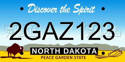 2GAZ123 North Dakota License Plate
