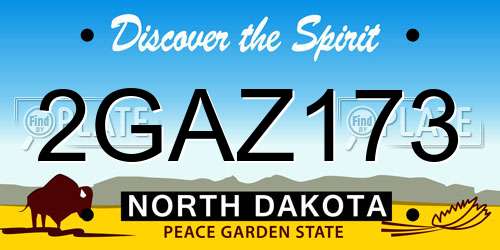 2GAZ173 North Dakota License Plate