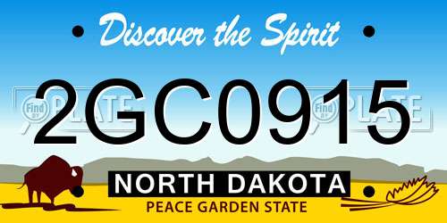 2GC0915 North Dakota License Plate