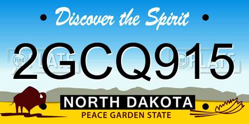 2GCQ915 North Dakota License Plate