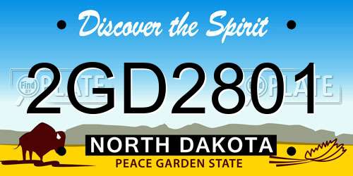 2GD2801 North Dakota License Plate
