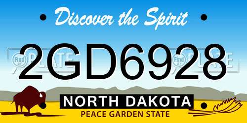 2GD6928 North Dakota License Plate