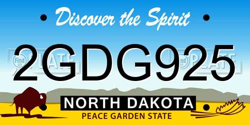 2GDG925 North Dakota License Plate