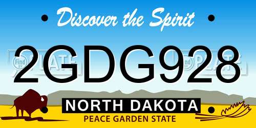 2GDG928 North Dakota License Plate