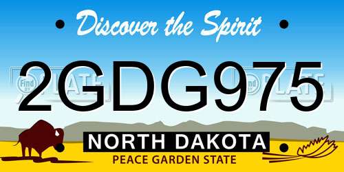 2GDG975 North Dakota License Plate