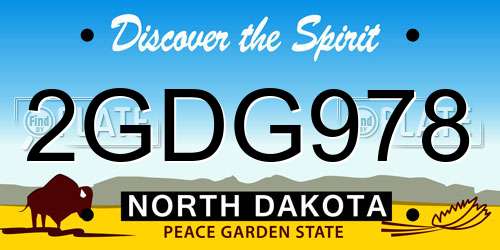 2GDG978 North Dakota License Plate