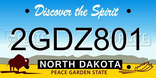 2GDZ801 North Dakota License Plate