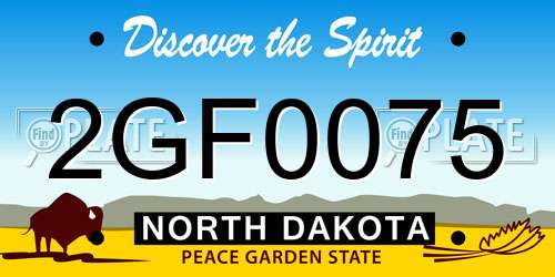 2GF0075 North Dakota License Plate
