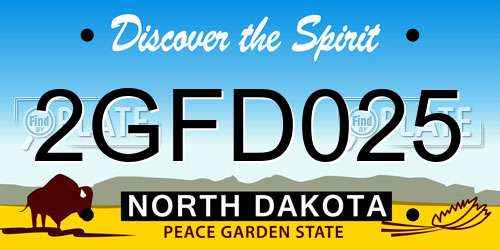 2GFD025 North Dakota License Plate