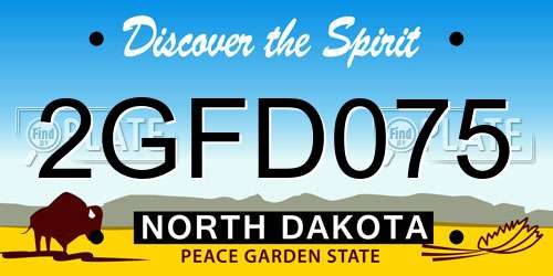 2GFD075 North Dakota License Plate