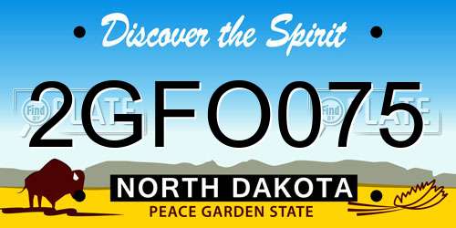 2GFO075 North Dakota License Plate
