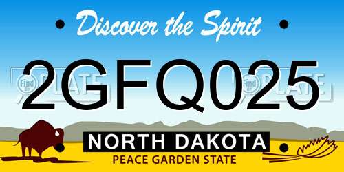 2GFQ025 North Dakota License Plate