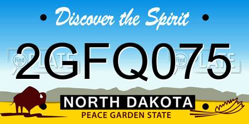 2GFQ075 North Dakota License Plate