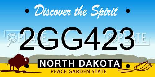 2GG423 North Dakota License Plate