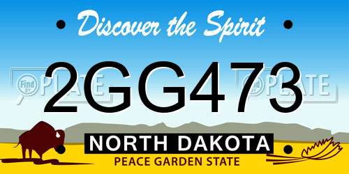 2GG473 North Dakota License Plate
