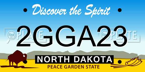 2GGA23 North Dakota License Plate