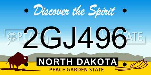 2GJ496 North Dakota License Plate