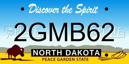 2GMB62 North Dakota License Plate