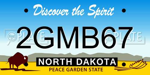 2GMB67 North Dakota License Plate
