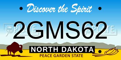 2GMS62 North Dakota License Plate
