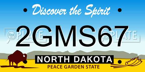 2GMS67 North Dakota License Plate