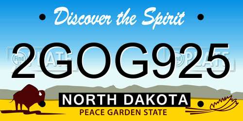 2GOG925 North Dakota License Plate