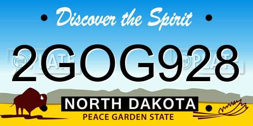 2GOG928 North Dakota License Plate