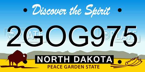 2GOG975 North Dakota License Plate