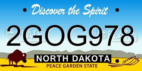 2GOG978 North Dakota License Plate