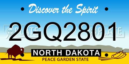 2GQ2801 North Dakota License Plate