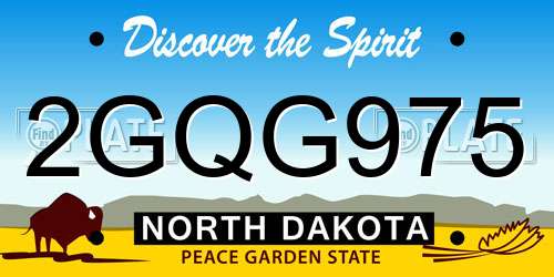 2GQG975 North Dakota License Plate
