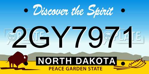 2GY7971 North Dakota License Plate