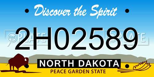 2H02589 North Dakota License Plate