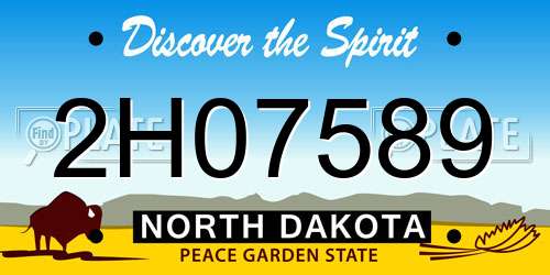 2H07589 North Dakota License Plate