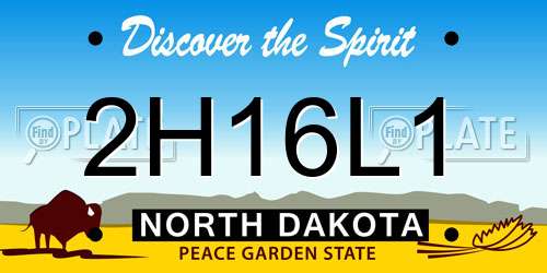 2H16L1 North Dakota License Plate